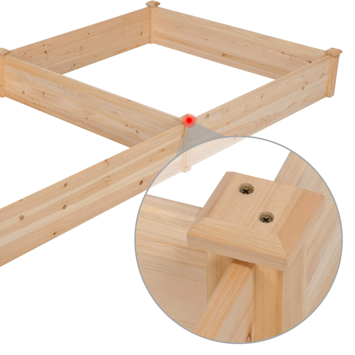 Topeakmart 8×4ft Horticulture Raised Garden Bed 93 x 48 x 10in Wooden Planting Box in Backyard/Patio Outdoor, Natural Wood 1 Topeakmart