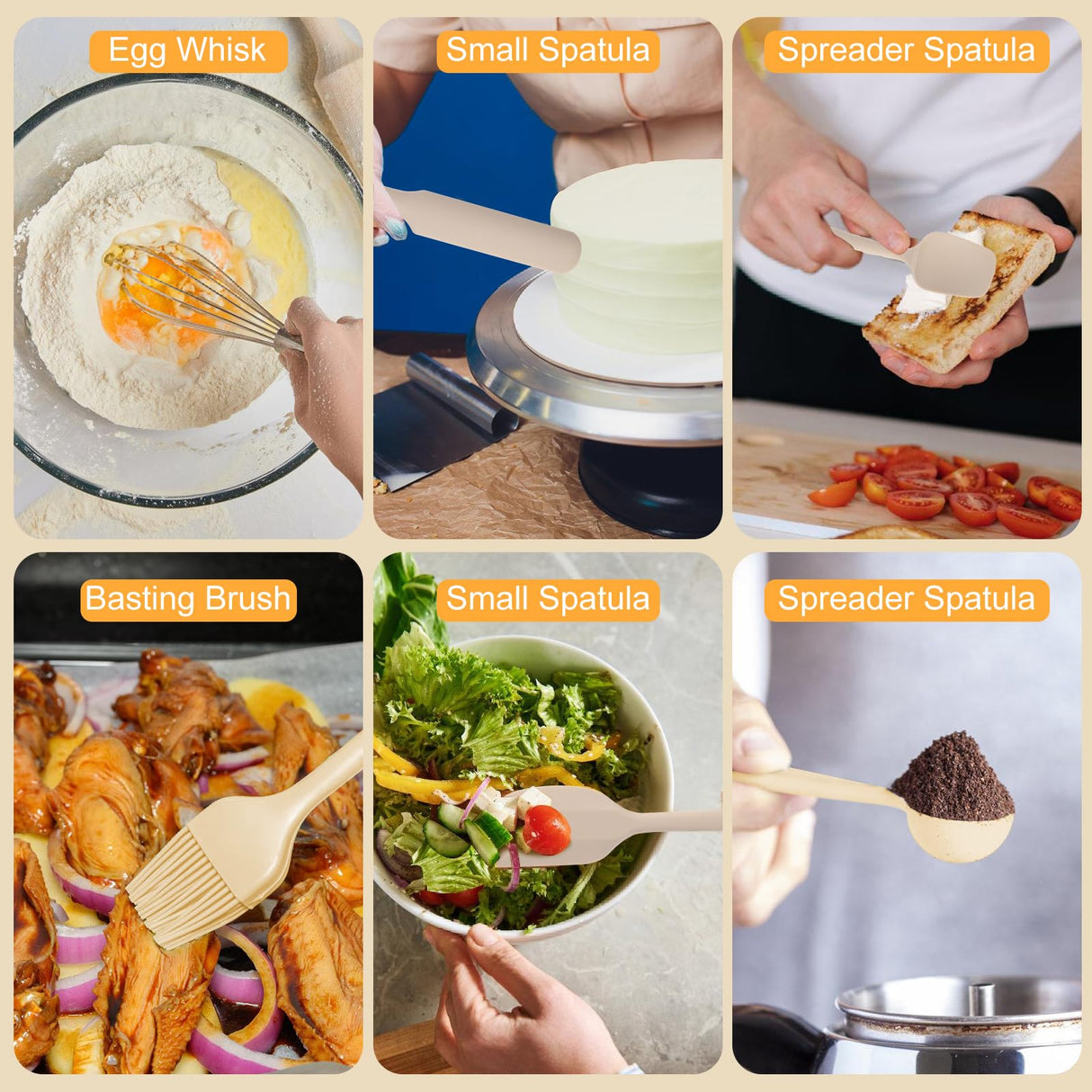 Mixing Bowls with Airtight Lids Set, 20 PCS Kitchen Gadgets Set, 6 Stainless Steel Bowls, 3 Grater Attachments, Non-Slip Silicone Bottoms, Great for Serving&Baking, Size 5, 4, 3.5, 2.1, 1.5, 1.1QT ENVTEK