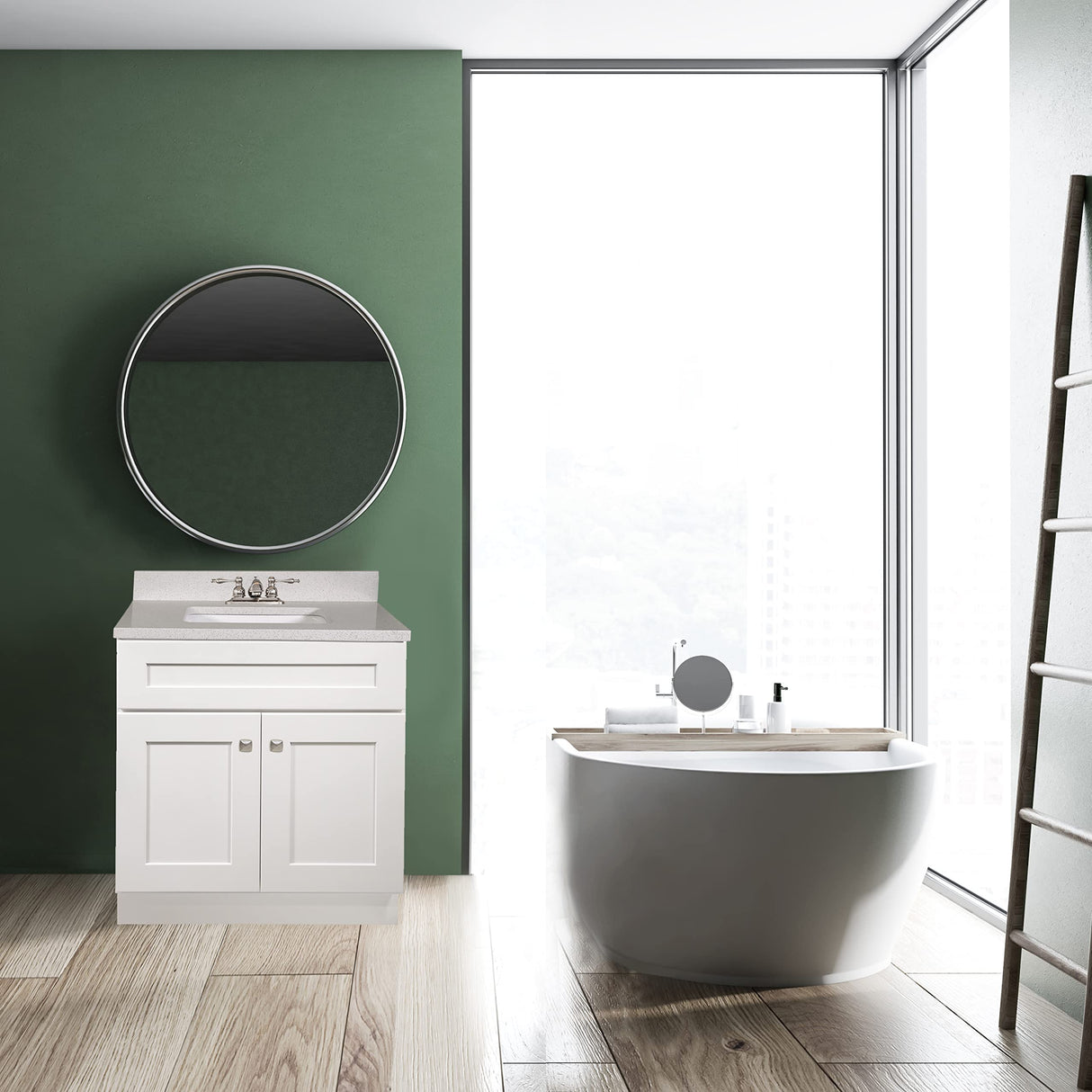 Design House Brookings 30 Inch Bathroom Vanity, Ready to Assemble, Solid Wood, Sherwin Williams® White, 586941 Design House