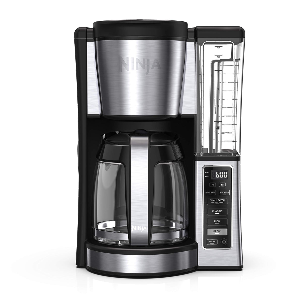 Ninja 12-Cup Programmable Coffee Brewer, 2 Brew Styles, Adjustable Warm Plate, 60oz Water Reservoir, Delay Brew - Black/Stainless Steel Ninja