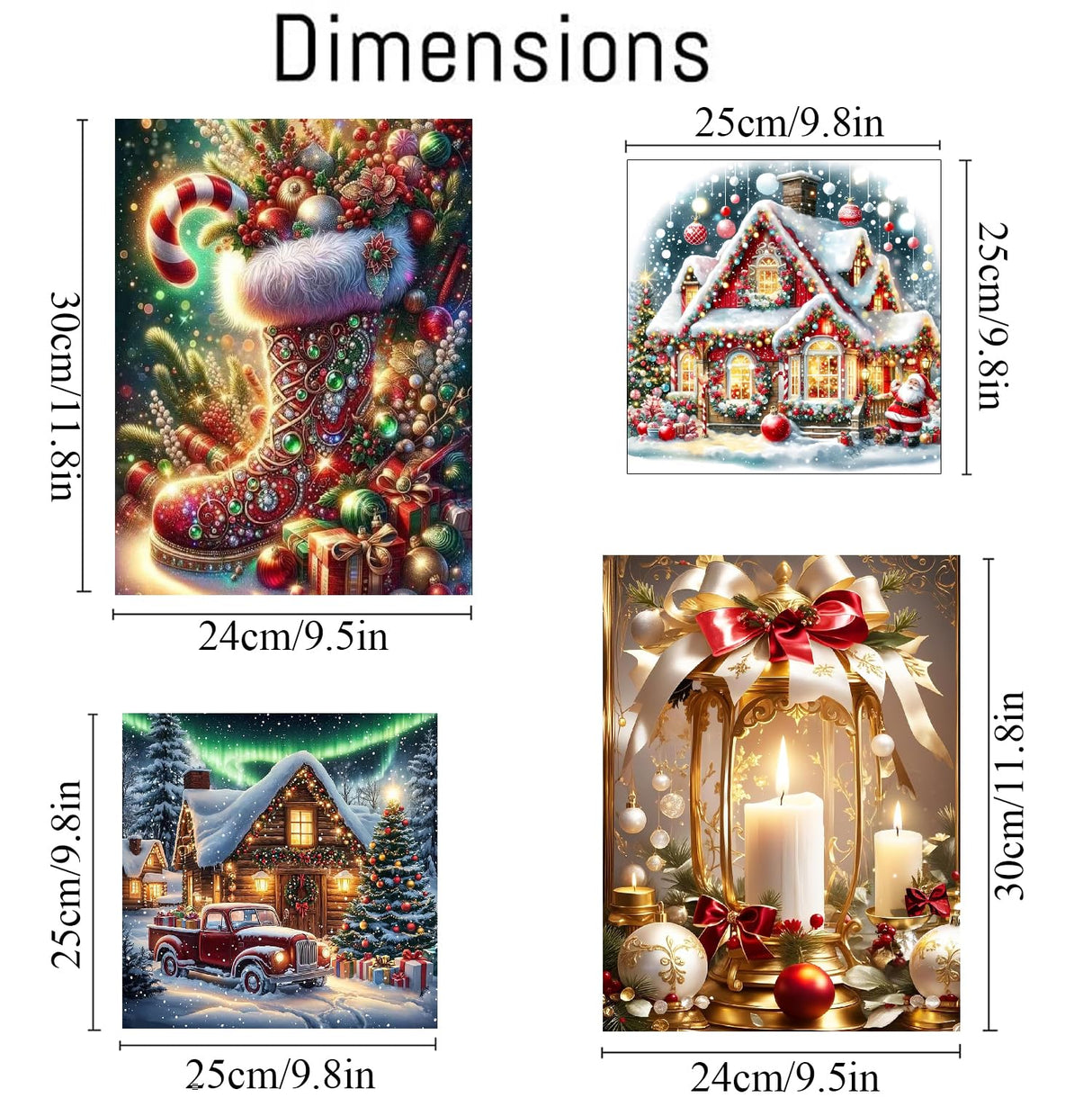 4 Pack Christmas Paint by Numbers Kit for Adults Beginner with Framed,Winter Easy Adult Paint by Number Kits on Canvas DIY Painting for Beginners Art by Numbers for Home Wall Decor 10x12-10x10 Inch NEGEKFKX