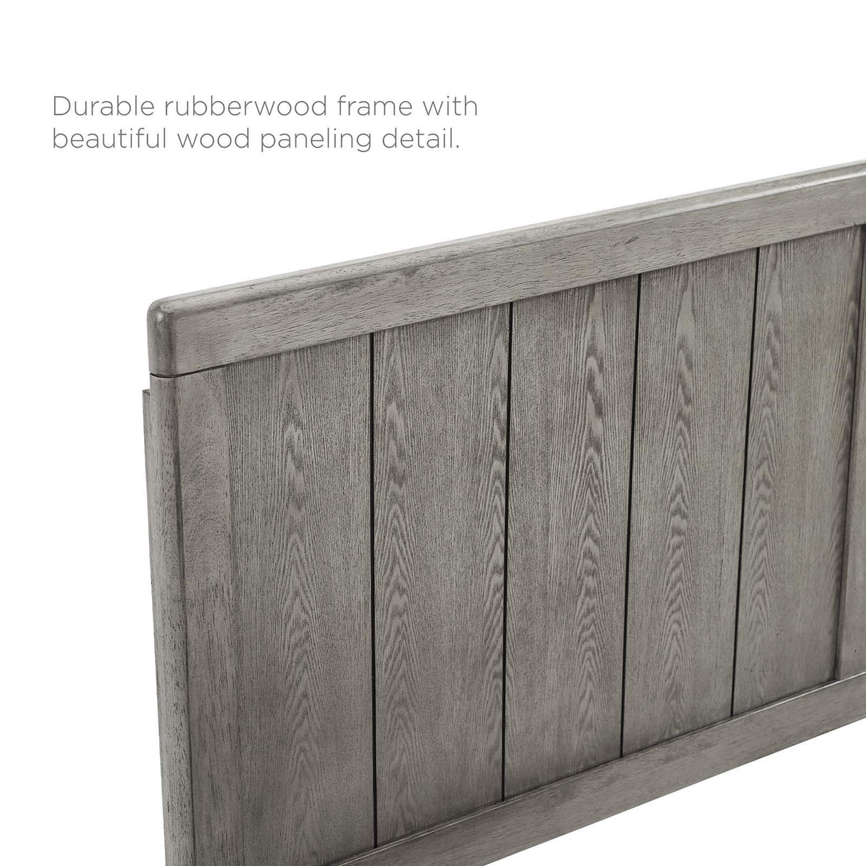 Modway MOD-6219-GRY Robbie King Wood Headboard, Gray Modway
