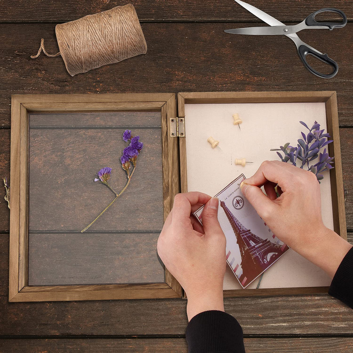 TJ.MOREE Shadow Box Frame 8 x 10 Shadowbox Display Case Picture Frame with Linen Back Memorabilia Bouquet Medals Military Photos Memory Box TJ.MOREE