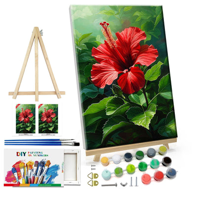 ATDMS Paint by Numbers kit for Adults with Frame Flowers Paint by Numbers with Easel DIY Adult Paint by Number Kits on Canvas Oil Painting Kits for Gift Home Wall Decor 8x12 Inch