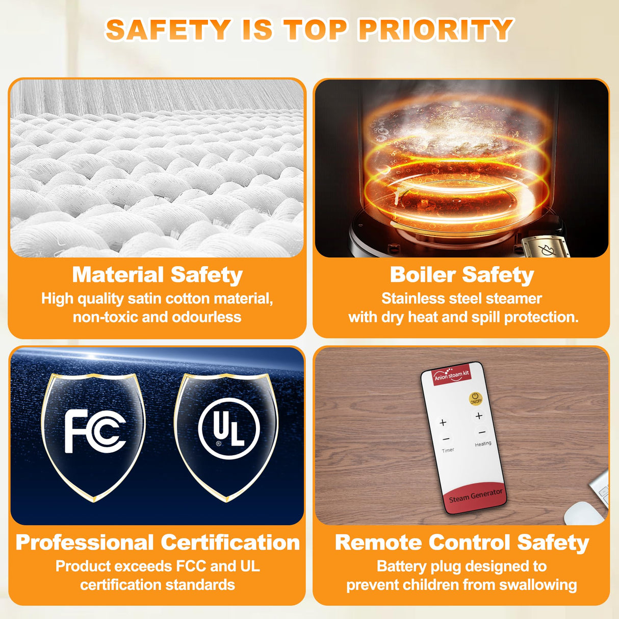 Tehanld Sauna, Portable Sauna for Home, Sauna Box, Full Size Steam Sauna Tent with 3L 1200W Large Capacity Steamer and Remote Control, Ideal for Spa, Indoor, Outdoor (Satin Cotton, Black) Tehanld