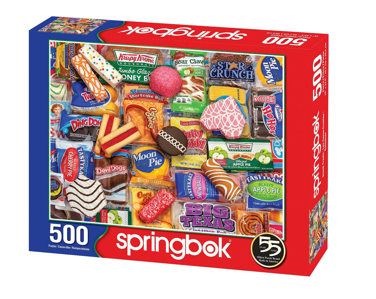 Springbok - Snack Treats - 500 Piece Jigsaw Puzzle- Nostalgic Photo of Our Favorite Snacks from Past Springbok