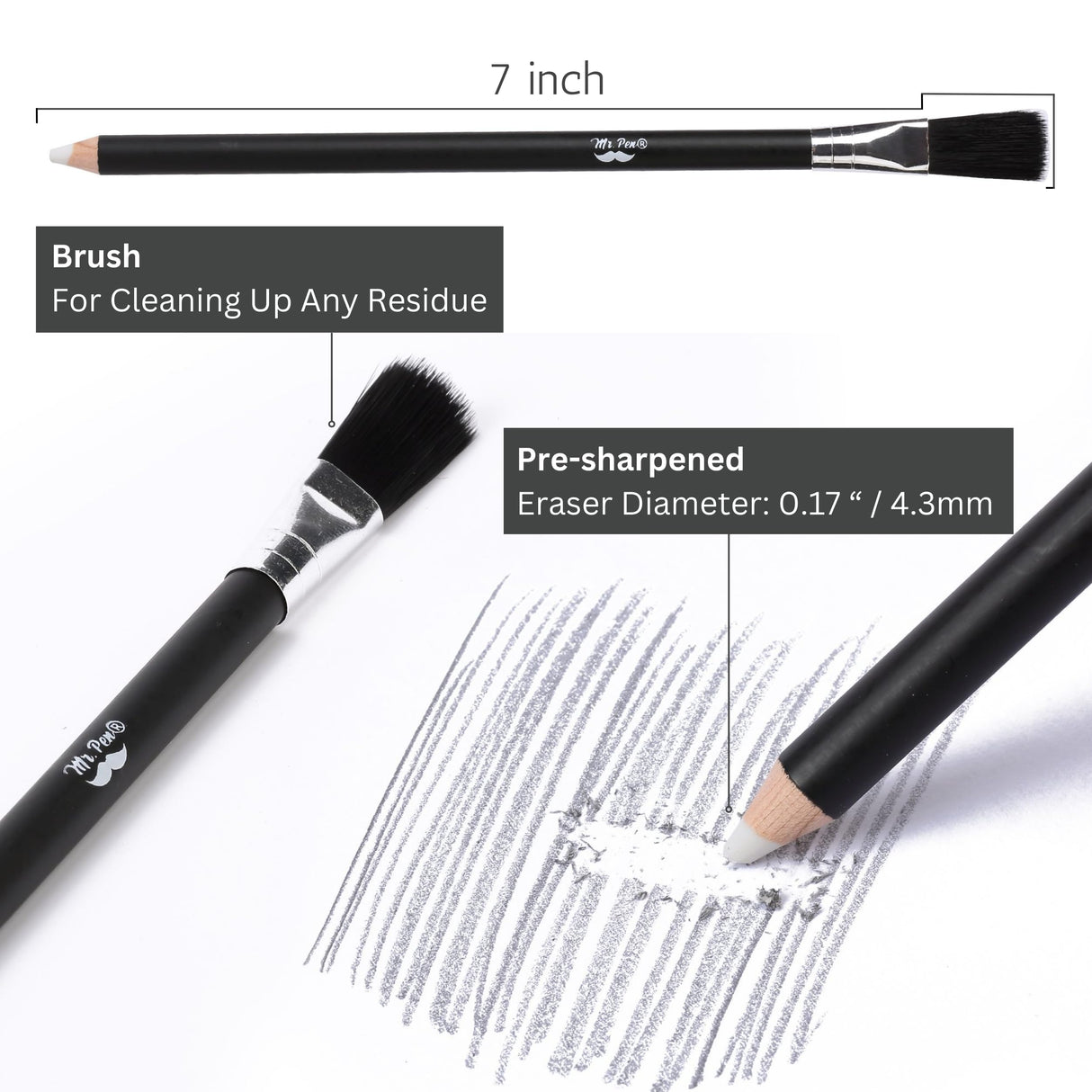 Mr. Pen Art Eraser Set - 12 Pcs, Kneaded & Gum Erasers for Artists Mr. Pen