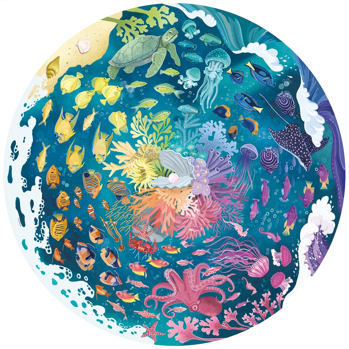 Ravensburger Circle of Colors: Ocean - 500 Piece Round Jigsaw Puzzle | Engaging Activity for Kids and Adults | Premium Quality | Sustainable Forestry Practices | FSC Certified Ravensburger
