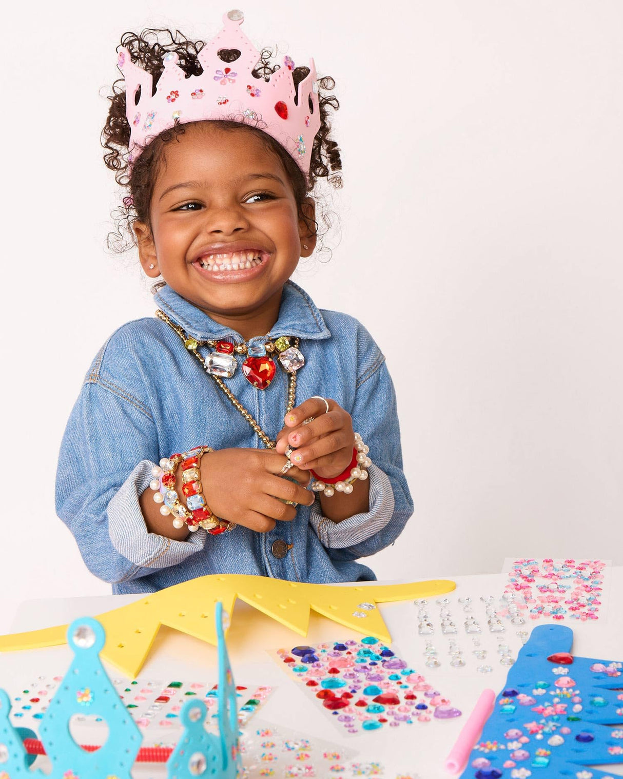 Super Smalls DIY Crown and Tiara Craft Kit, 5 Foam Pieces with 300+ Decorative Stickers Super Smalls