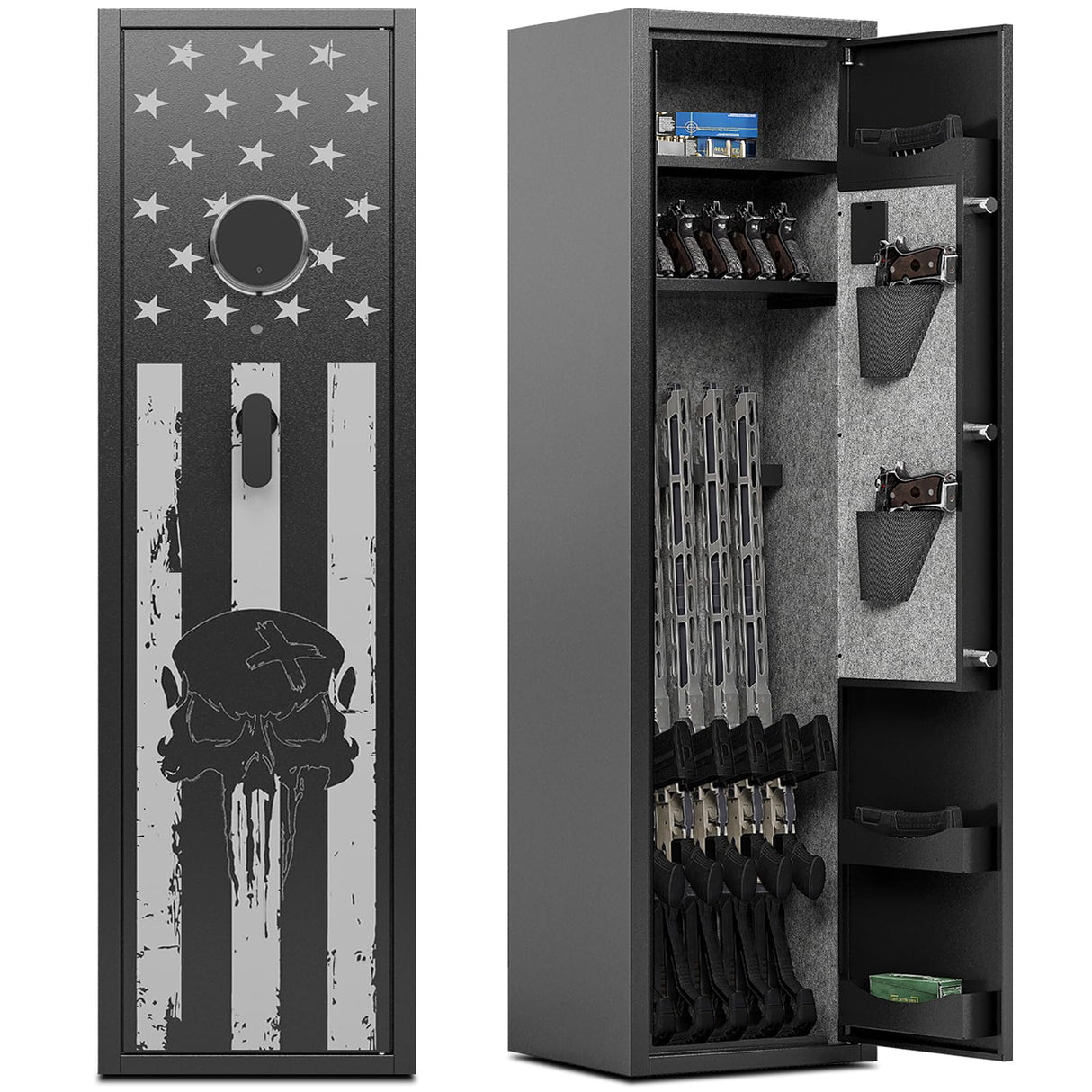 KAER 6 Gun Safe for Rifles and Pistols Large Gun Safe for Home Rifles and Shotguns Rifle Safe Electronic Gun Safes with Removable Shelf and Gun Rack KAER
