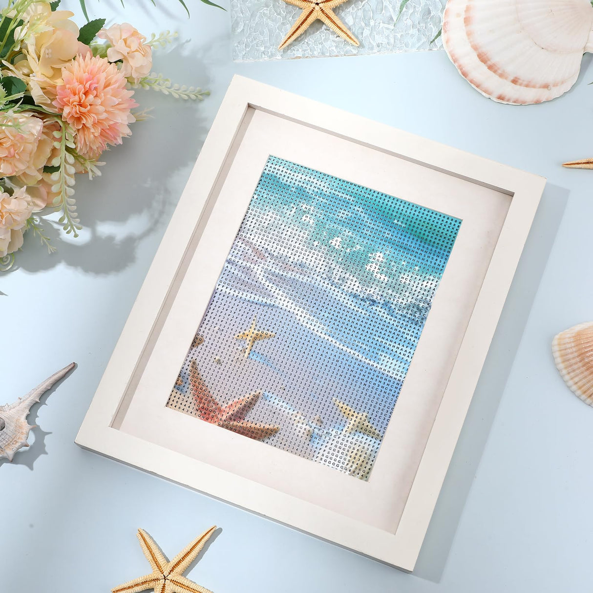 Frienda 6 Pcs Diamond Painting Kits 12 x 16 Inch DIY 5D Abstract Landscapes Diamond Art Full Round Drill Crafts for Adults Youth Beginners Numbers for Home Wall Decor Gifts (Pink Ocean) Frienda