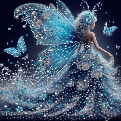 GXGLLPZBY Diamond Painting Kits for Beginners,Butterfly Fairy Diamond Arts Kits for Adults,5D DIY Special Shaped Gem Art Kit,Crystal Paint by Diamond for Home Wall Decor 11.8x11.8inch