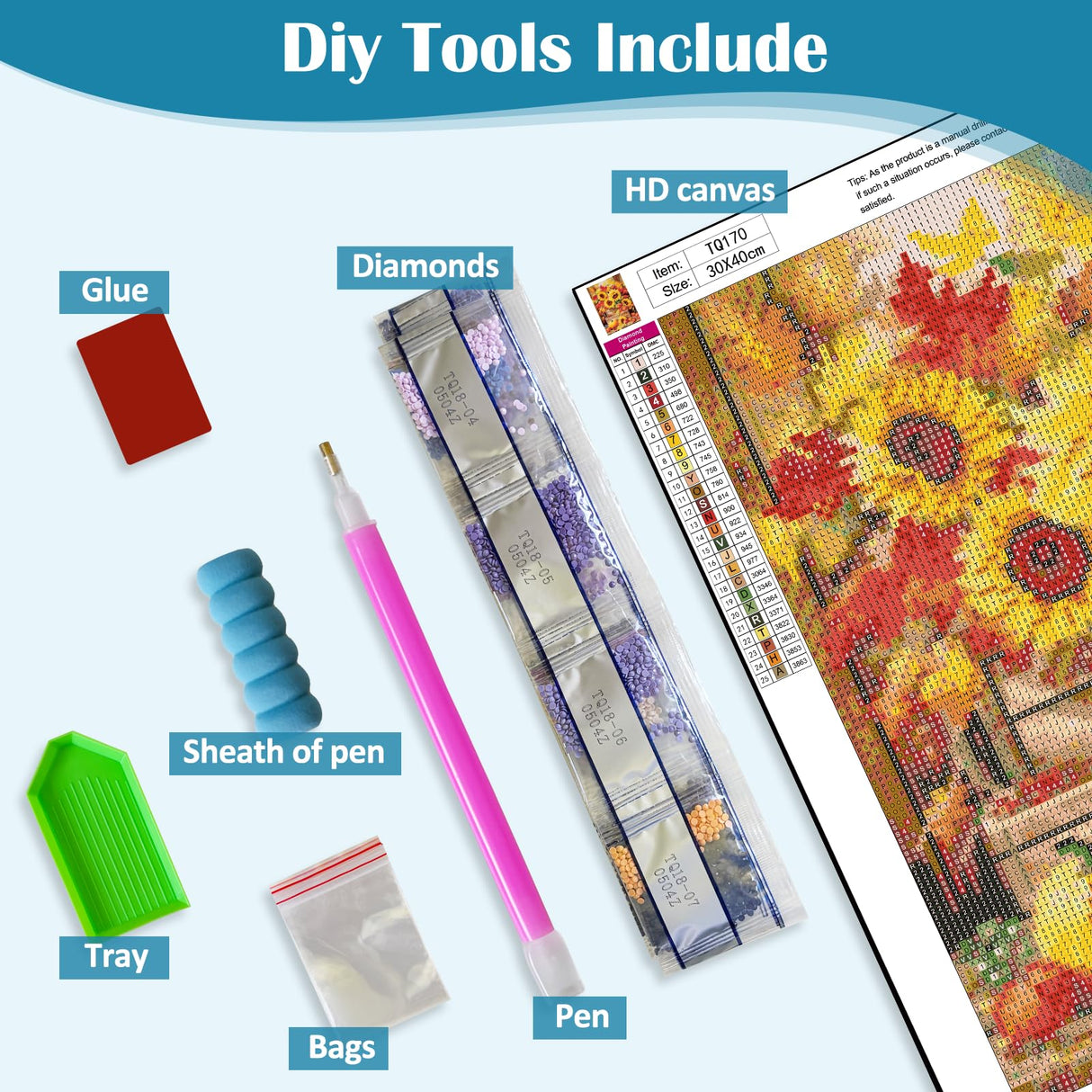 Autumn Pumpkin Sunflower Diamond Art Kits for Adults, 5D Diamond Painting Kits for Adults Beginners, DIY Full Round Drill Diamond Dot Painting Gem Art Kits for Adult, Home Wall Decor 11.8x15.7 Inch VCLKDIY