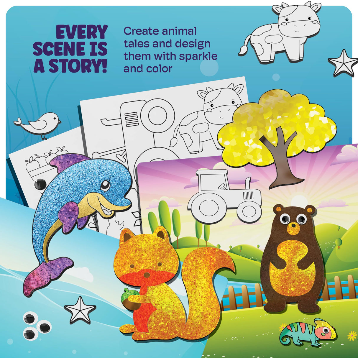 Dan&Darci Foil Art Kit for Kids - Arts and Crafts for Kid Ages 4-8, 4-6, 5-7, 5-8, 6-8 - 5 Year Old Girl Gifts - Fun Kits Projects Activities - Girls Birthday Gift - Craft Age 4 5 6 7 8 Years Dan&Darci