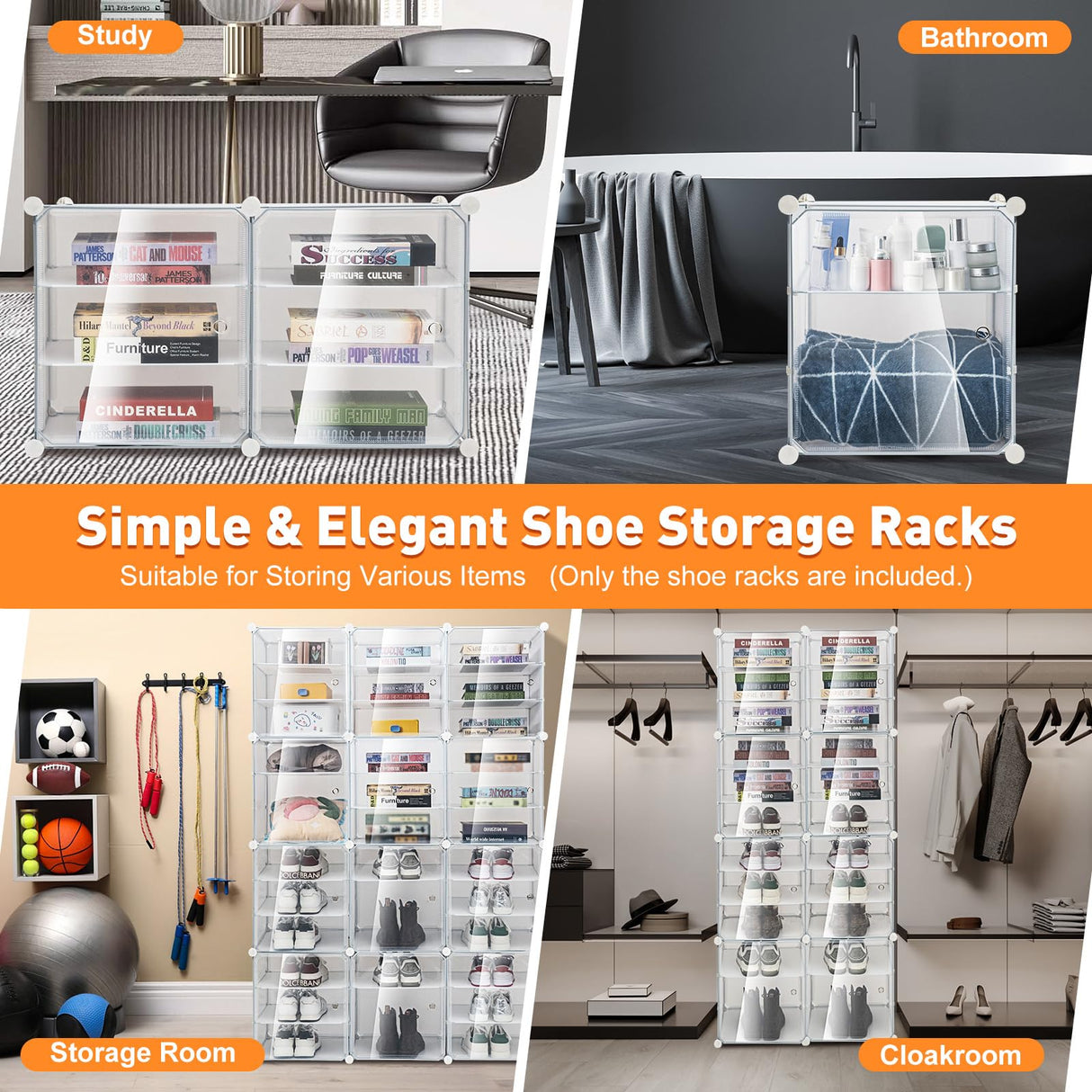 Portable Shoe Rack Organizer 72 Pair Shoe Storage Cabinet with Door 12 Tier Plastic Shoe Rack Shoe Organizer Stackable Shoe Shelves Detachable Shoe LOYALHEARTDY