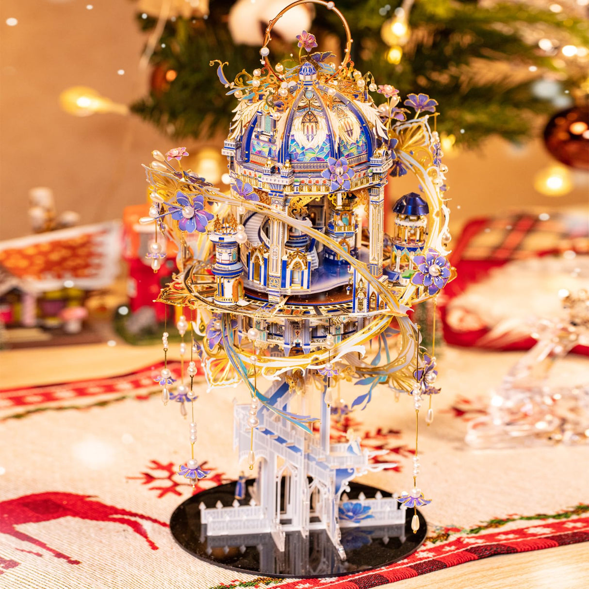 MU 3D Metal Puzzle for Adult Romeo and Juliet with Lighting Musix Box Set, Elf Palace Model Kits Miniature Building, Role-Playing Brain Teaser Love Gift Home Decor, 331pcs MU