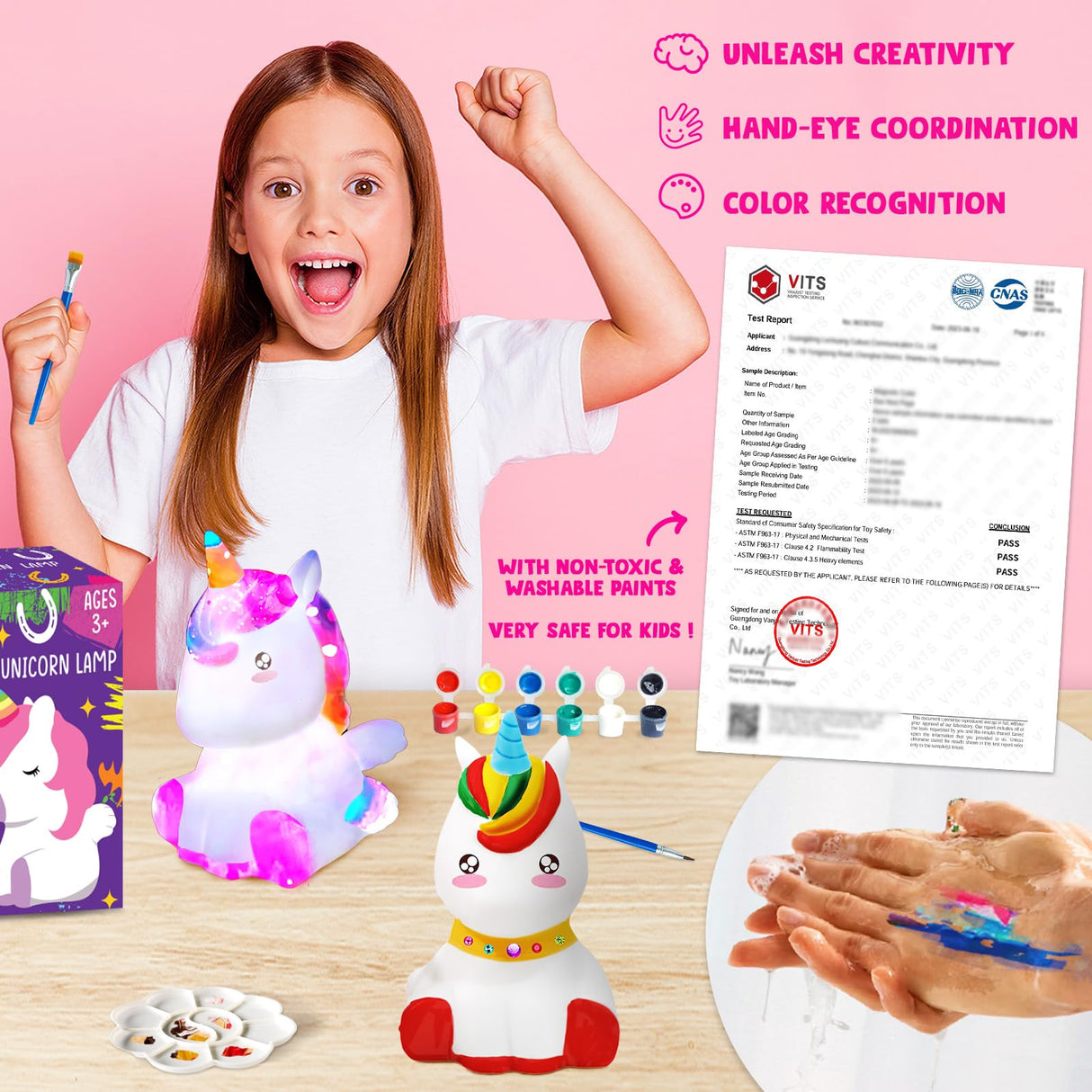 Goodyking Paint Your Own Unicorn Lamp Art Kit, DIY Night Light, Arts & Crafts, Painting Kit for Kids Ages 8-12, Art Supplies Birthday Party Holiday Unicorns Gift for Teens Girls Boys Age 3 4 5 6 7 8+ Goody King