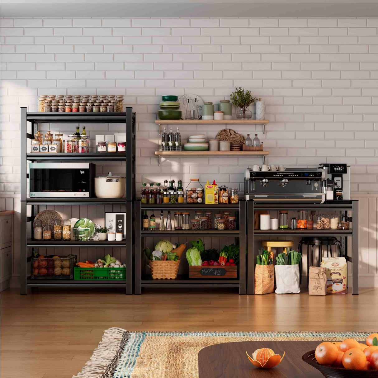 72" H Garage Shelving 5 Tier Shelving Unit, 3500Lbs Adjustable Metal Garage Storage Shelves Heavy Duty for Basement, Warehouse, Kitchen, Pantry (71.18'H X 35.43''W X 15.75''D) PRESTELION