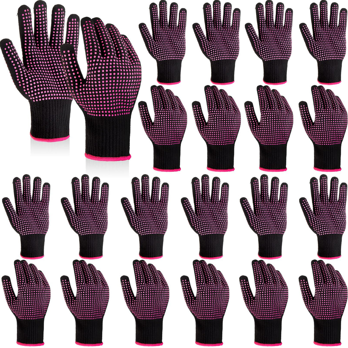 Suhine 20 Pcs Heat Resistant Gloves Professional Heat Resistant Gloves for Hair Styling Curling Heat Resistant Work Gloves(Silicone Bumps Style) Suhine