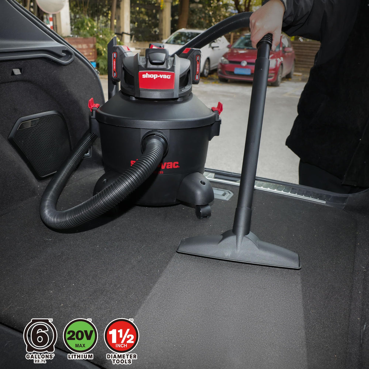 Shop-Vac 6 Gallon Wet Dry Vacuum Cleaner, 8.0 Peak Kpa Shop Vacuum with Blower Function, Cordless Vacuum Cleaner for Pet Hair, Jobsite, Garage, Home & Workshop Shop-Vac