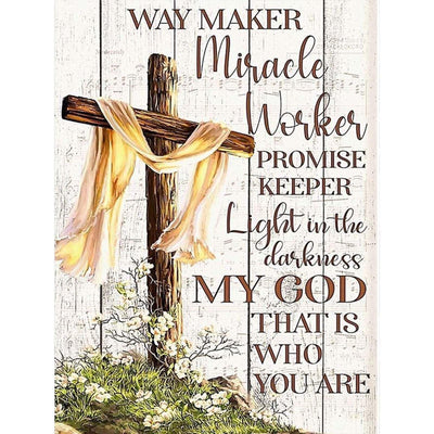 GEEHEIY Religious Diamond Art Kits for Adults, 5D Christian Cross Diamond Painting Kits for Beginner, DIY Jesus Cross Gem Art Dots for Adults, Perfect for Home Wall Decor 12x16 Inch