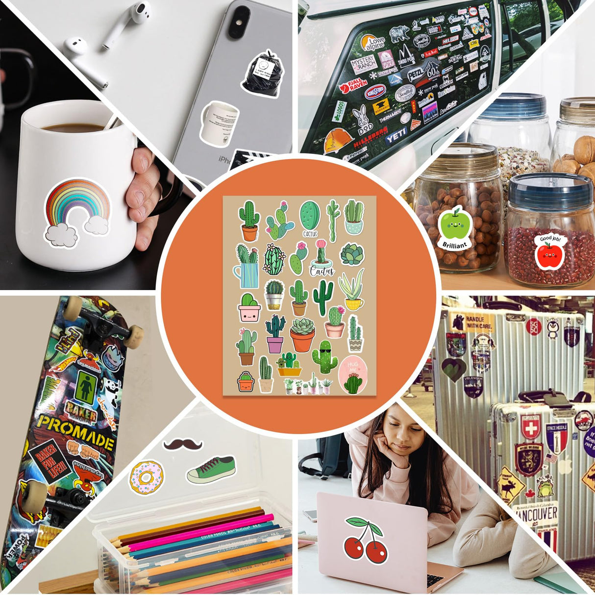 HTVRONT Sublimation Sticker Paper - 20 Pcs Matte White Waterproof Sublimation Stickers HTVRONT