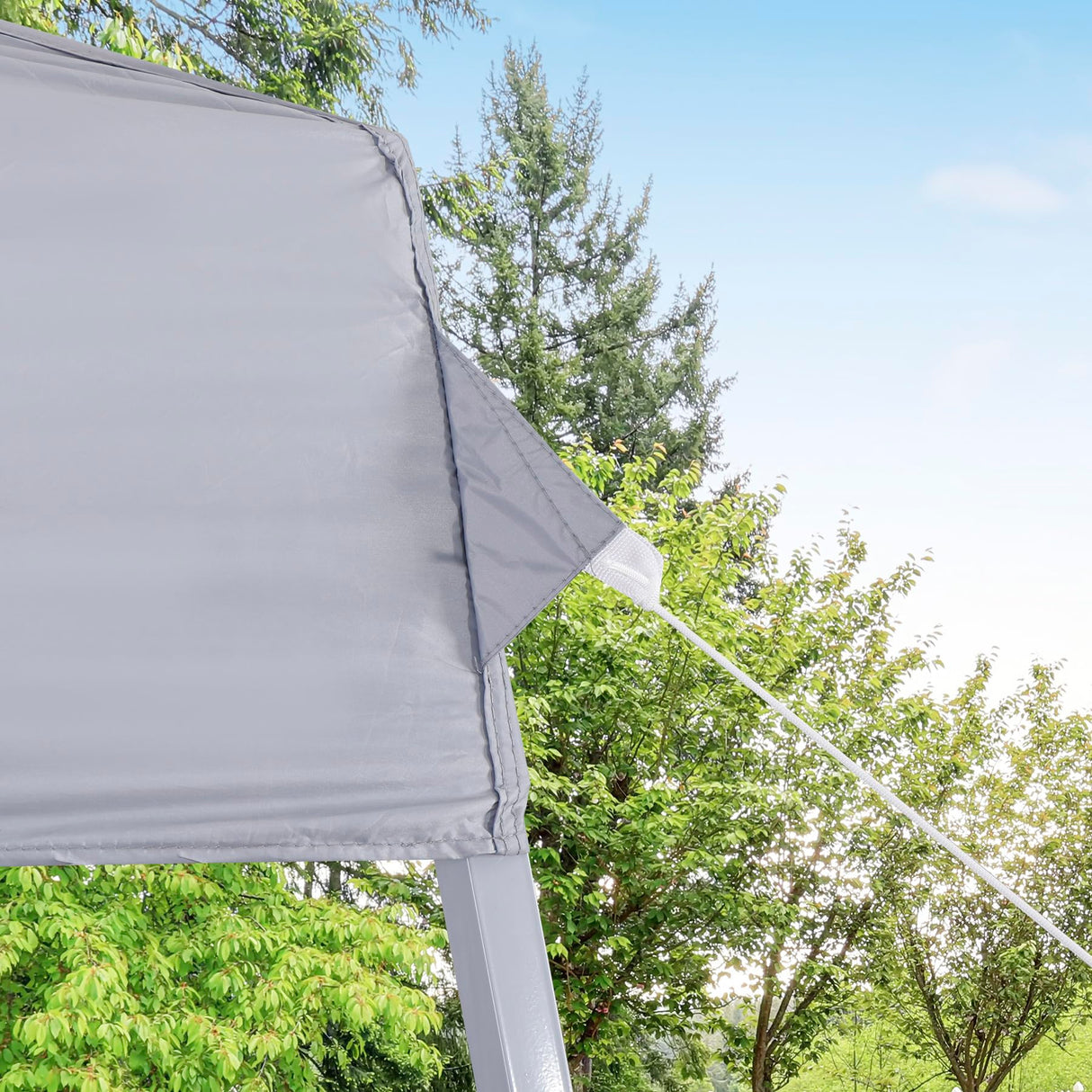 Smartxchoices 8 x 8 FT Pop Up Canopy Tent - Instant Outdoor Canopy with Wheeled Carry Bag, 4 Ropes, Straight Legs, Stakes, Height Adjustable Outdoor Tent Sun Protection Beach Shelter,Silver Grey Smartxchoices