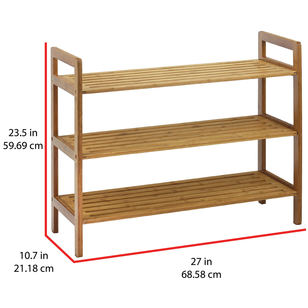 Oceanstar 3-Tier Bamboo Shoe Rack, Natural Oceanstar