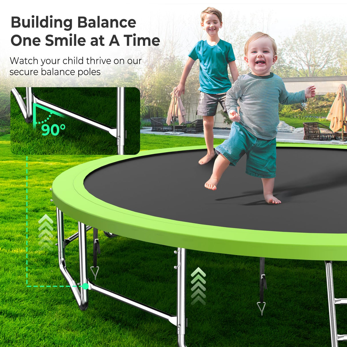 Lyromix Upgraded 16FT Trampoline for Kids and Adults, Large Outdoor Trampoline with Basketball Hoop and Enclosure Net, Capacity for 5-8 Kids and Adults Lyromix