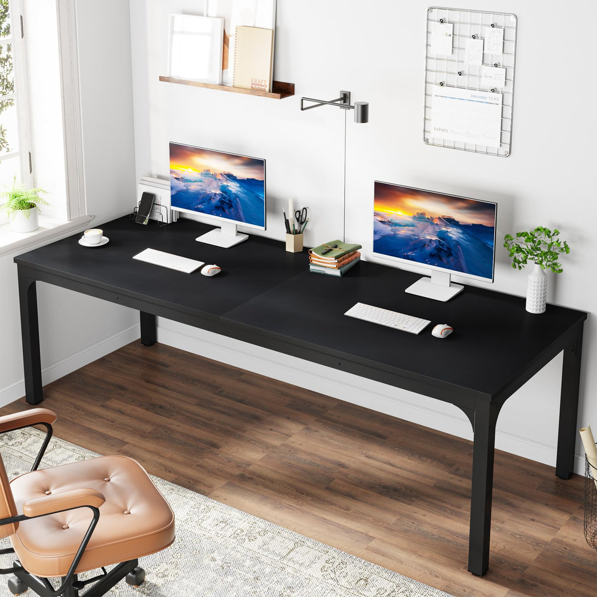 Tribesigns 78.7 Inches Extra Long Computer Desk 2 Person Desk, Double Long Desk, Workstaion for Home Office Tribesigns