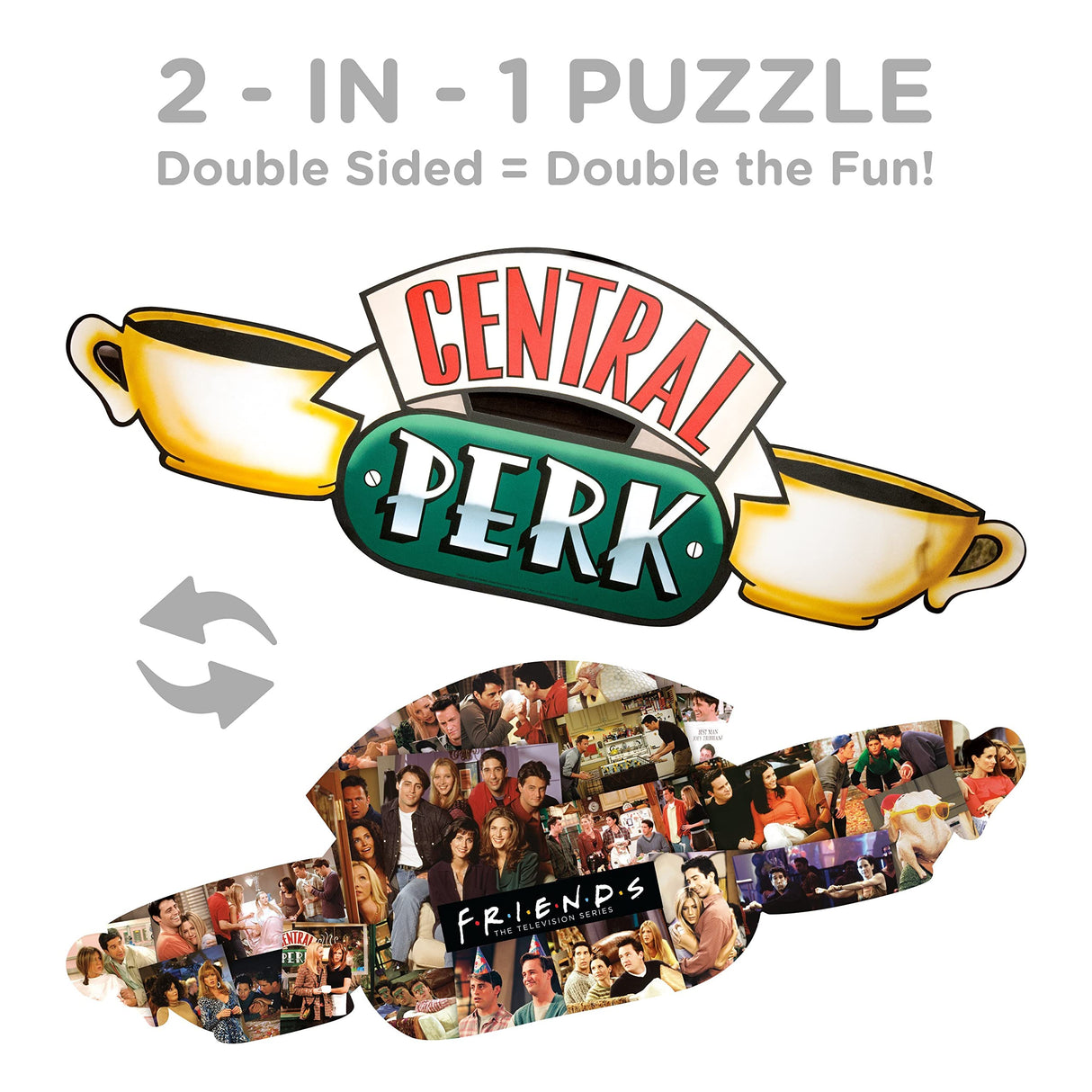 AQUARIUS Friends Central Perk Puzzle (2-Sided Shaped 600 Piece Jigsaw Puzzle) - Glare Free - Precision Fit - Officially Licensed Friends TV Show Merchandise & Collectibles - 34x12 in AQUARIUS