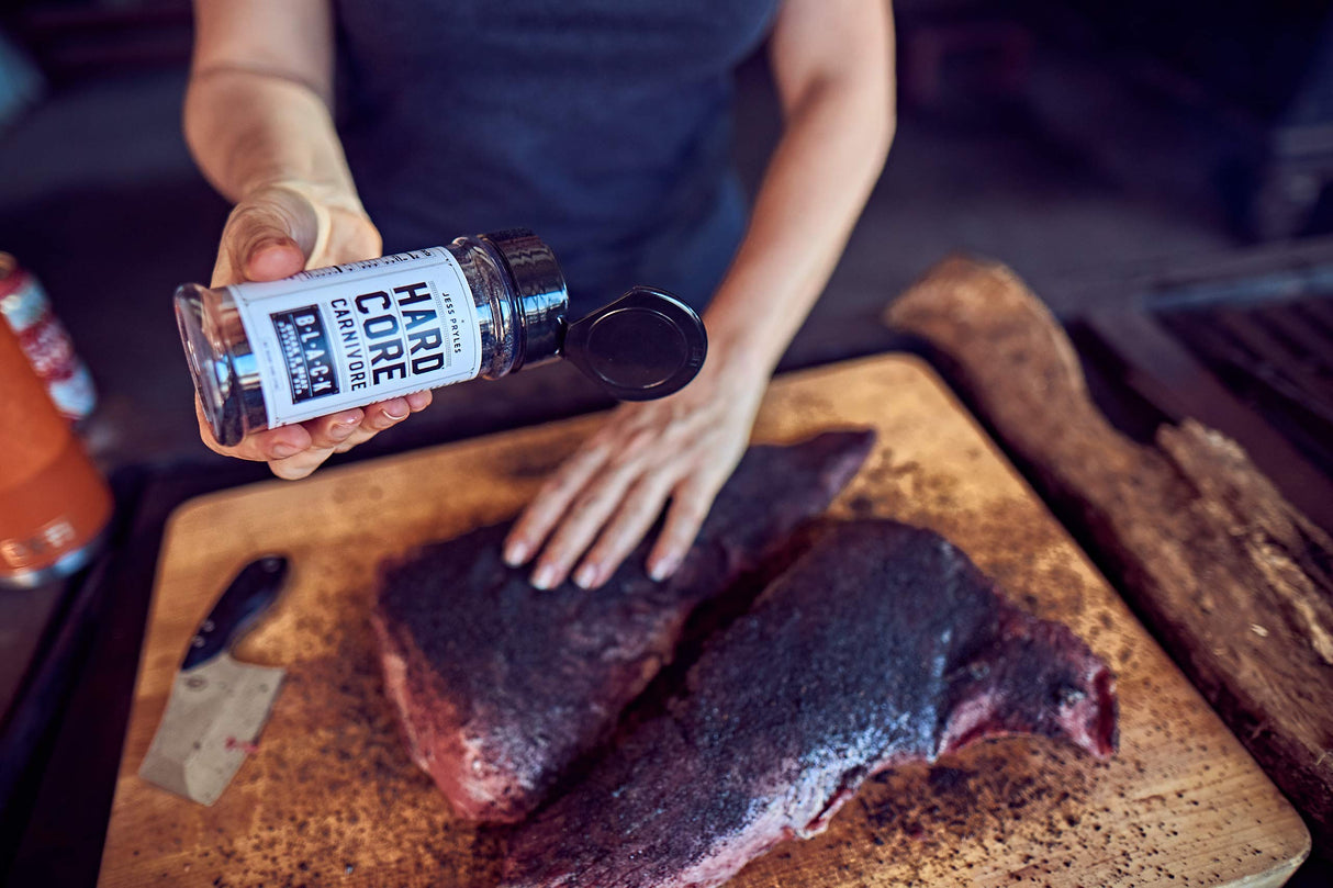 Hardcore Carnivore Black: charcoal seasoning for steak, beef and BBQ (Large Shaker) Hardcore Carnivore