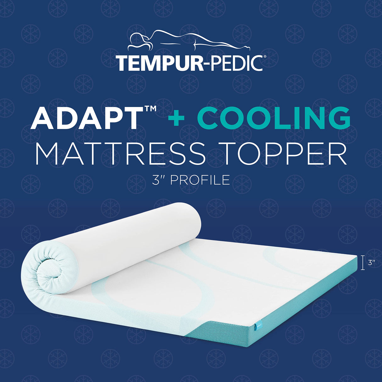Tempur-Pedic TEMPUR-Adapt + Cooling 3-Inch King Mattress Topper Medium Luxury Premium Foam, Washable Cover, Medium Cooling Topper,white Tempur-Pedic