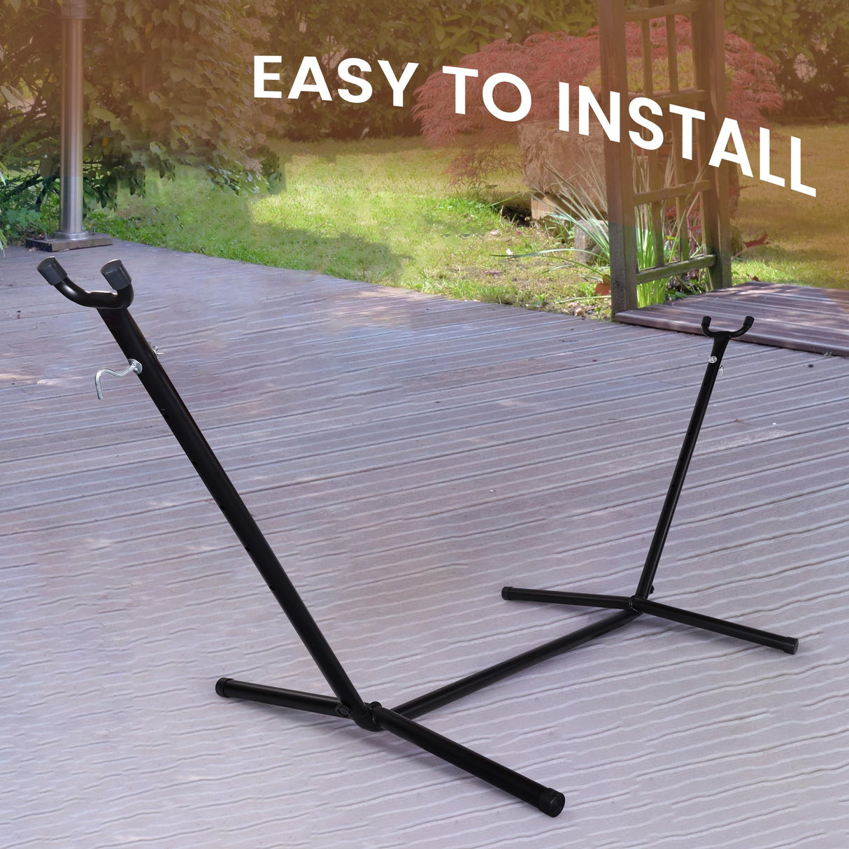 Hammock Stand, Heavy Duty Adjustable Steel Hammock, 9-Foot, 450-Pound Capacity, Weather Resistant, Easy to Assemble Elevon