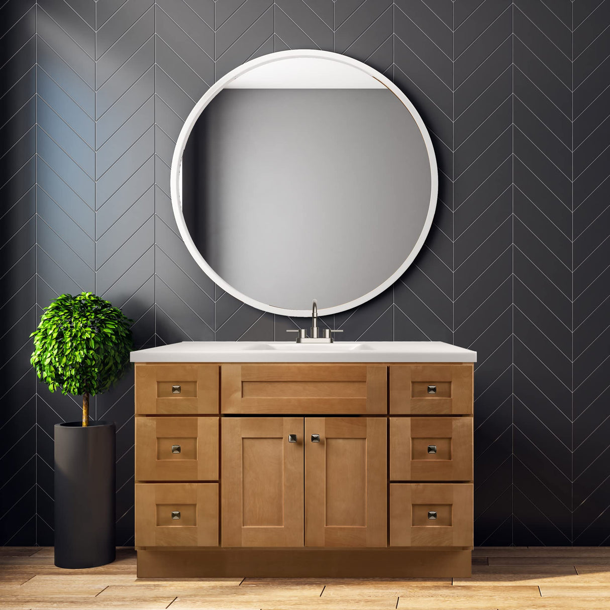 Design House Brookings 48 Inch Bathroom Vanity, Ready to Assemble, Modern Birch, 599001-MBH Design House