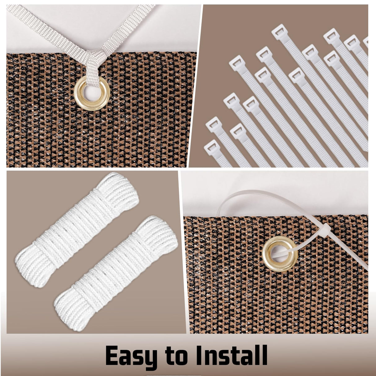 SUNNY GUARD Shade Cloth Custom Size 3x18 FT Sun Shade Screen Fabric Shade Cover Tarp with Grommets for Pergola Backyard Garden, Brown(We Customized) SUNNY GUARD