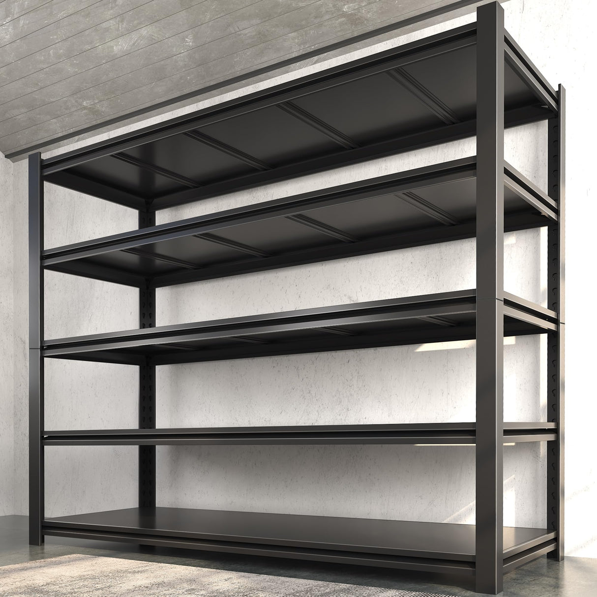 Howzone 60" W Garage Shelving Heavy Duty Metal Shelving 3000LBS Storage Shelves Adjustable 5 Tier Metal Shelves for Storage Industrial Shelves for Garage, Warehouse, 24.2" D x 60'' W x 72'' H Howzone