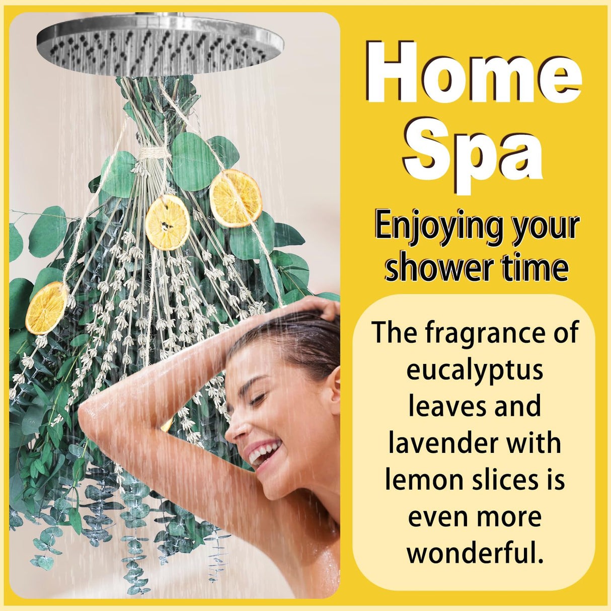 5 Kinds Mixed PCS Dried Eucalyptus & Lavender Flowers Bundle for Shower, 40 PCS 15''-17''Natural Real Fresh Preserved Eucalyptus Leaves and Lemon Shower Hanging Plants, Home Bathroom Decor, Fragrance Gifugi