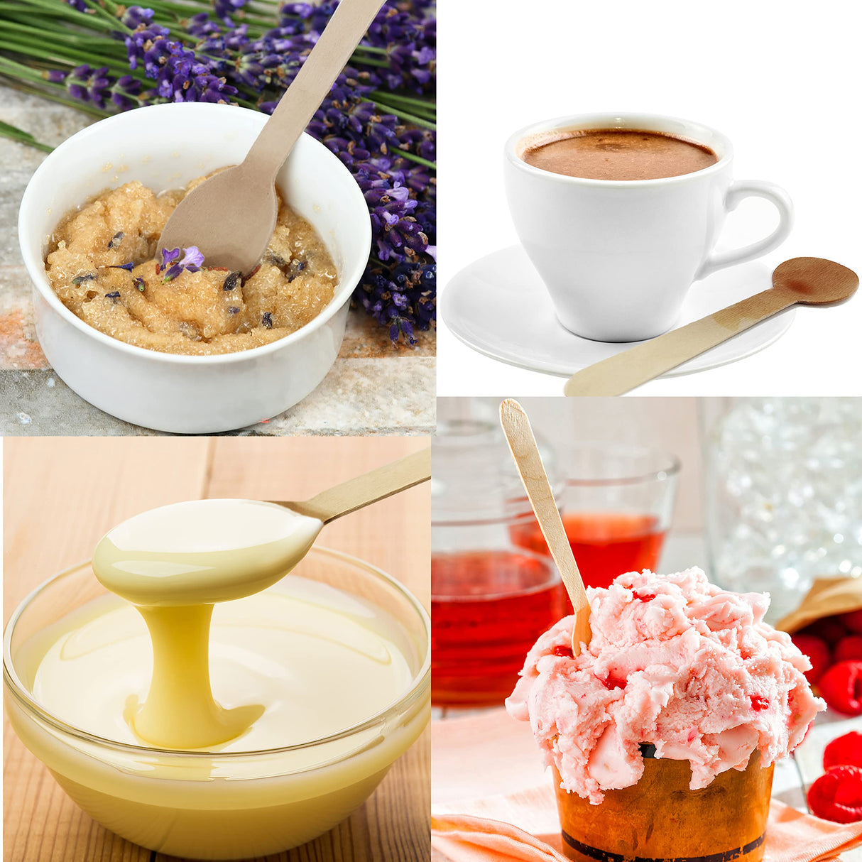 200 Pack Wooden Spoons Disposable - 6.3 Inch Length Biodegradable Cutlery - Compostable Bamboo Spoon For Chocolate, Coffee, Flavor, Ice Cream, Dessert, Parties, Dinners, Catering Services, Gatherings TANGTEA