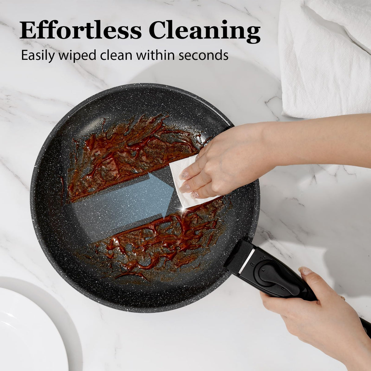 SODAY 15Pcs Pots and Pans Set Non Stick, Cookware Sets with Detachable Handle, Nonstick RV Kitchen Cooking Tools Removable Handles, Oven Safe, Induction Fast, Stackable Induction Cookware,Black SODAY