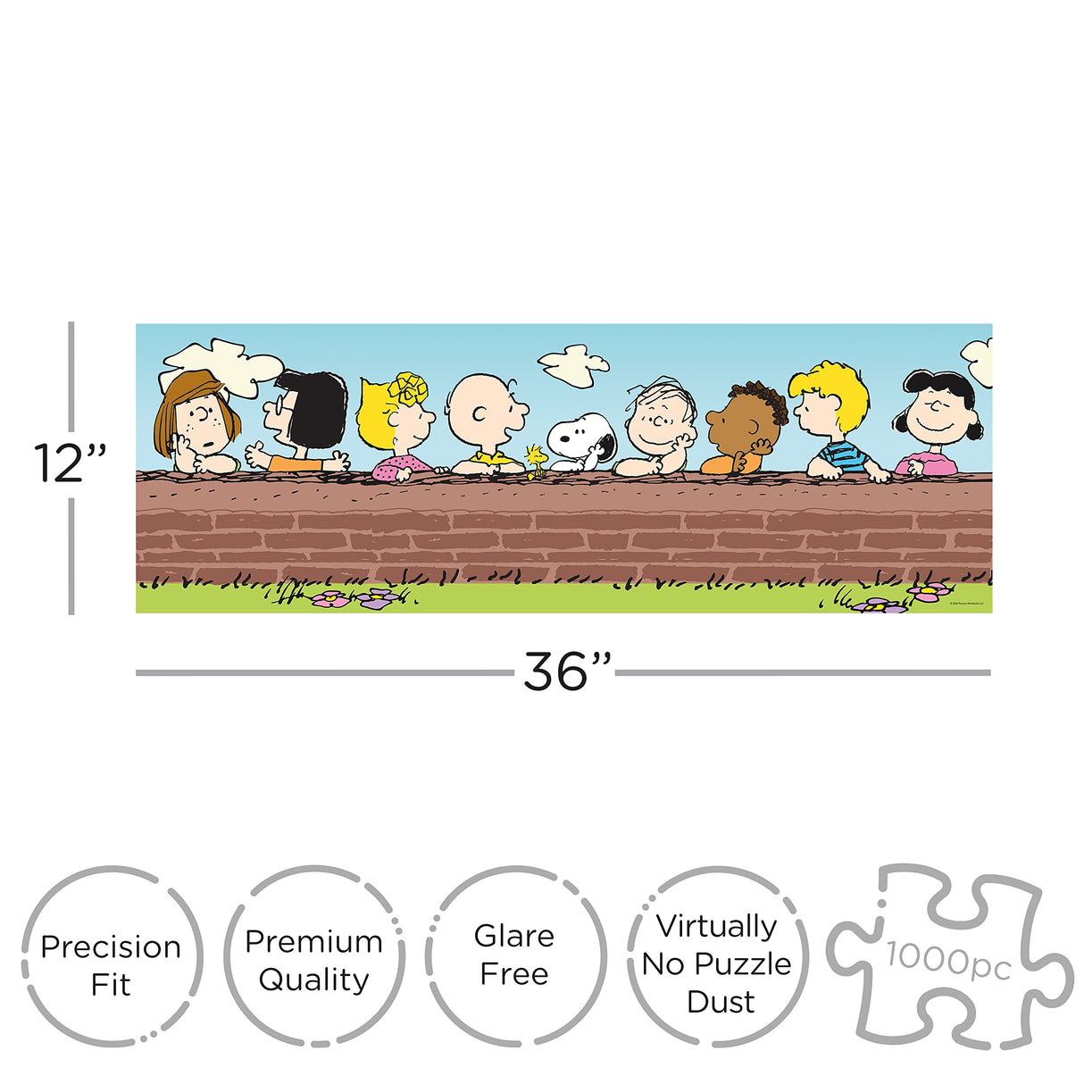 AQUARIUS Peanuts Puzzle (Slim 1000 Piece Jigsaw Puzzle) - Officially Licensed Peanuts Merchandise & Collectibles - Glare Free - Precision Fit - 12x36 Inches AQUARIUS