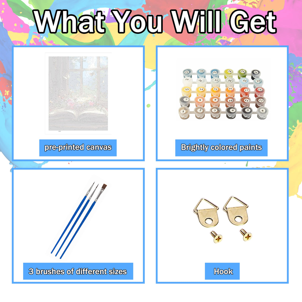 Yunruily Butterfly Book Paint by Number Adult-Butterfly Canvas Paint by Numbers for Adults,Flowers Paint by Number Kits on Canvas for Gifts Home Wall Decor(16x20inch) Yunruily