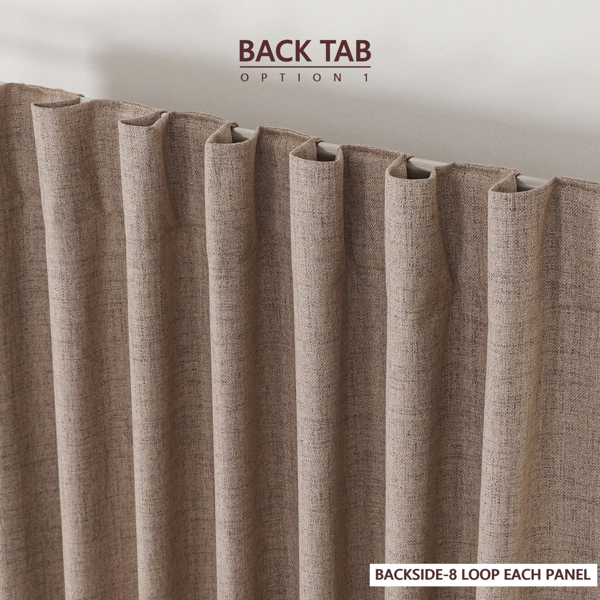 Airwill Blackout Curtains 108 inches Long Natural Linen Drapes 2 Panels Set,Thermal Insulated Back tab Rod Pocket(52x108 Inch,Linen) Airwill