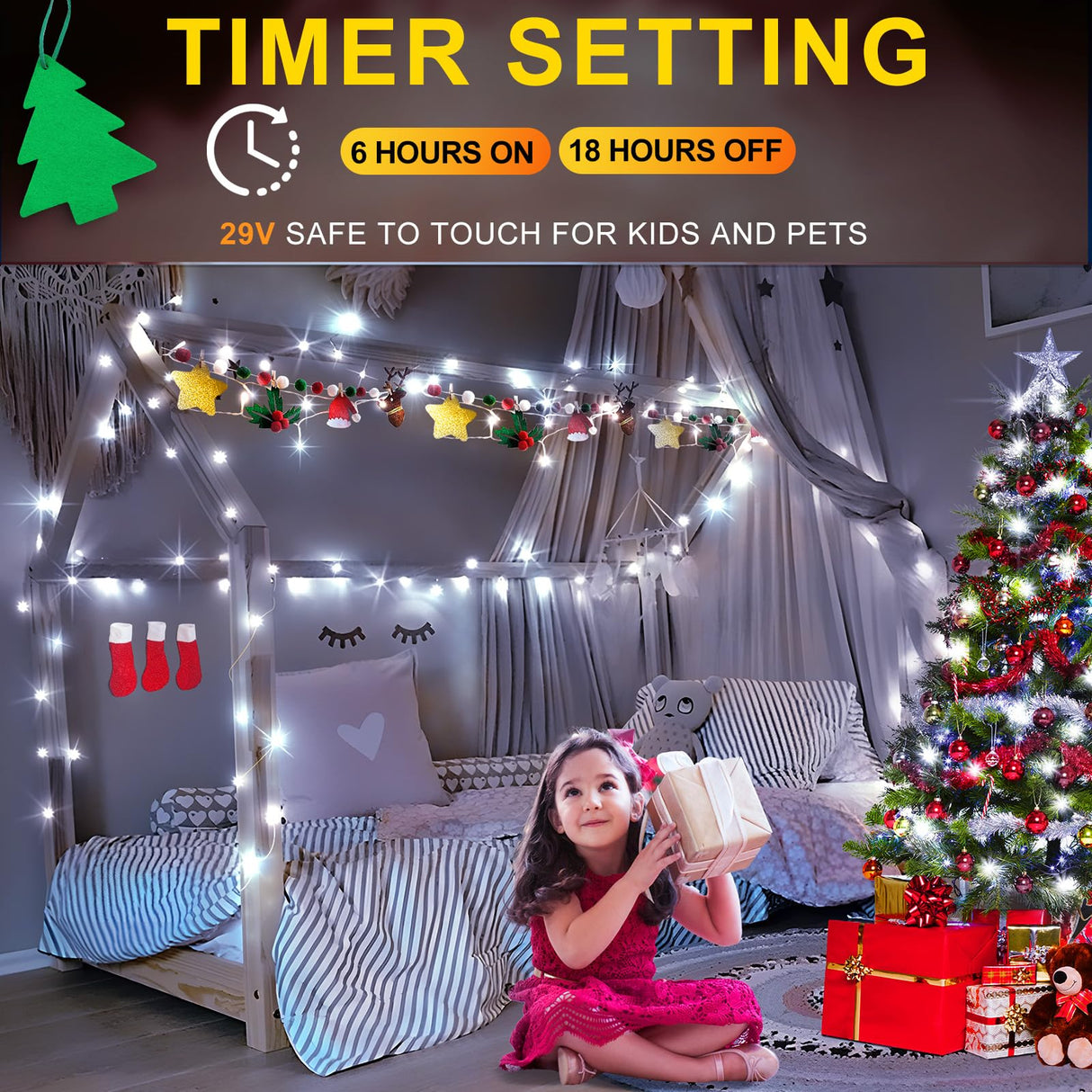 KNONEW 197FT 500 LED Christmas Lights Outdoor String Lights 8 Modes & Memory Fairy Light Plug in Waterproof LED String Lights for Xmas Yard Tree Wedding Party Holiday Decorations (Cool White) KNONEW