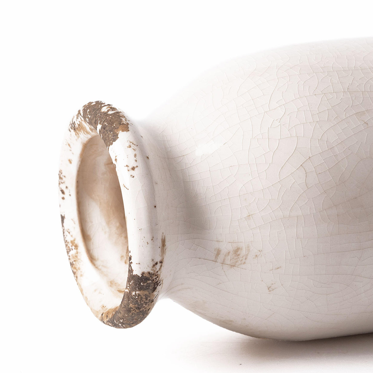 VICTOR & TERESA White Ceramic Vases Home Decor, Farmhouse Vases for Flowers, Flower Vase Set of 2, Rustic Decorative Vases for Pampas Grass, Table, Living Room, Shelf, Centerpieces, 8 inch VICTOR & TERESA