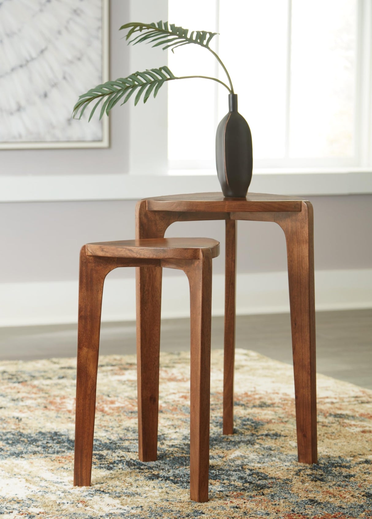 Signature Design by Ashley Brynnleigh Contemporary Nesting Accent Table, Set of 2, Light Brown Signature Design by Ashley
