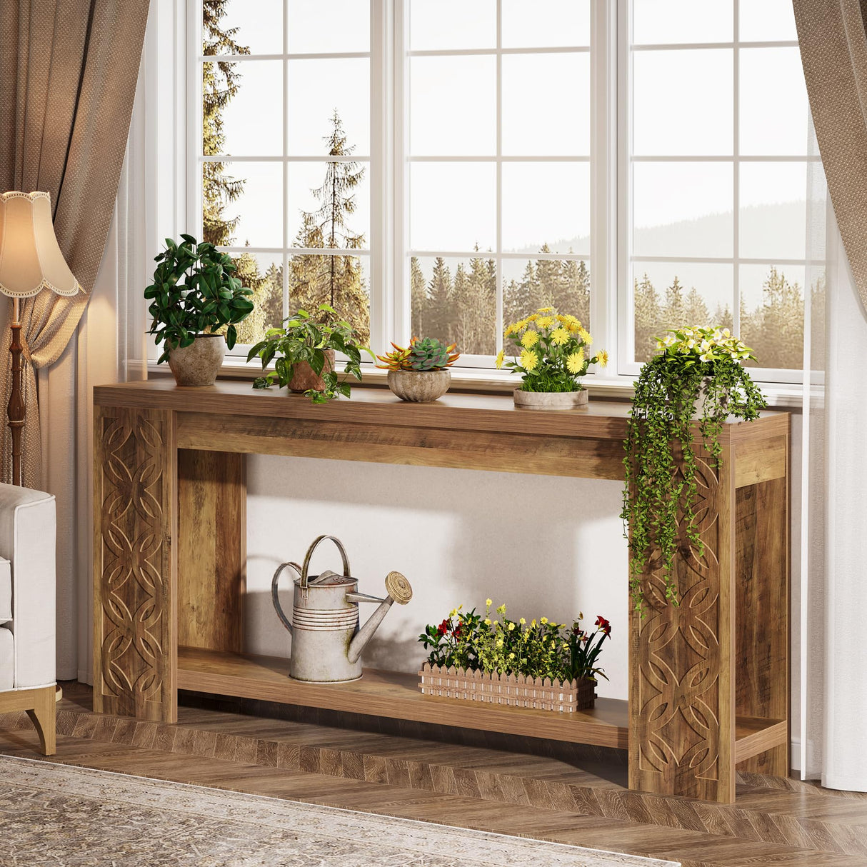 Tribesigns 70.9" Long Console Table with Storage, Narrow Sofa Table Behind Couch, Farmhouse Wooden Entryway Furniture for Living Room, Hallway, Entrance Tribesigns