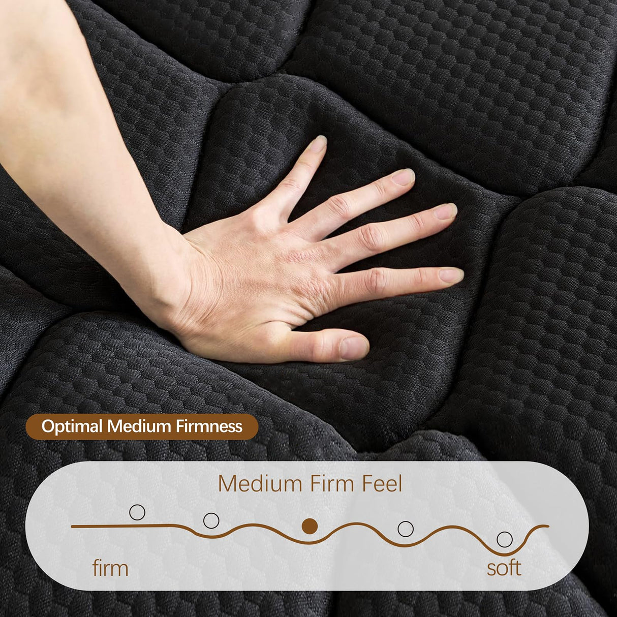 Queen Mattress- 12 Inch Hybrid Firm Support with Pocketed Coils & Cooling Gel Memory Foam | Orthopedic Back Pain Relief | Breathable | Queen Size Mattresses in a Box Pixafog