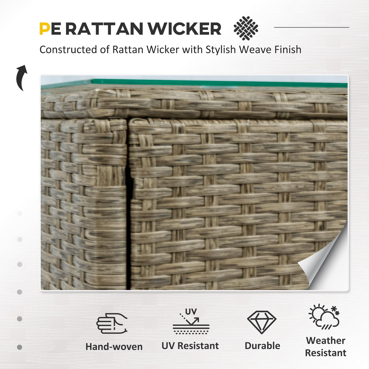 Outsunny 5 Pieces Rattan Wicker Lounge Chair Outdoor Patio Conversation Set with 2 Cushioned Chairs, 2 Ottomans and Tempered Glass Top Coffee Table, Brown/Red Outsunny