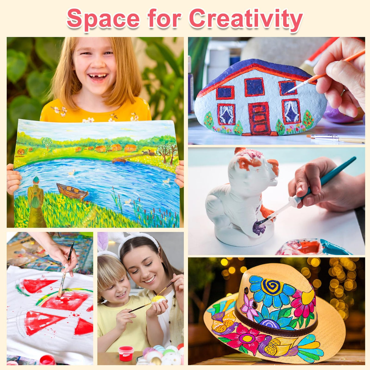 CHANGTIKEJI 23 PACK Washable Acrylic Paint for Kids Arts and Crafts, 23 Gouache Watercolor Paint Sets of 12 Colors for Party Classroom Painting Supplies, 23 Flat and 23 Pointed Brushes CHANGTIKEJI